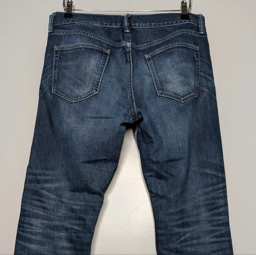 Banana Republic Men's Vintage Straight Jeans 34x30 Medium Wash Distressed Denim